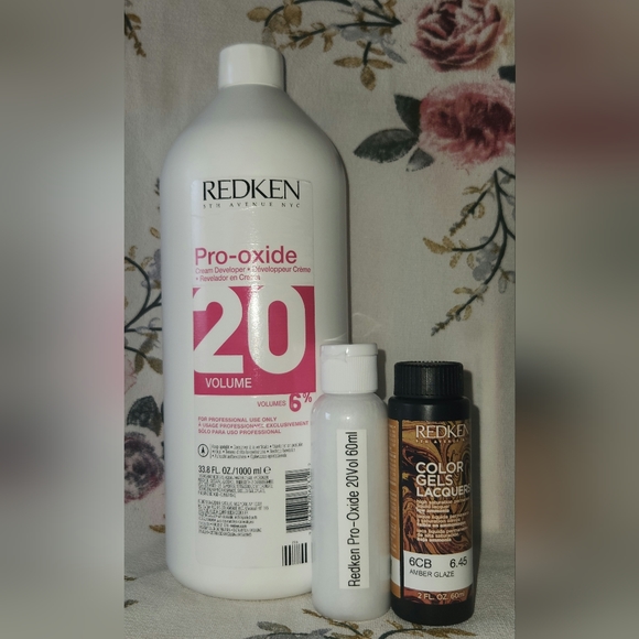 Redken Color Gels Lacquers Color Kit: 6CB Amber Glaze & Pro-Oxide Developer - Picture 3 of 3